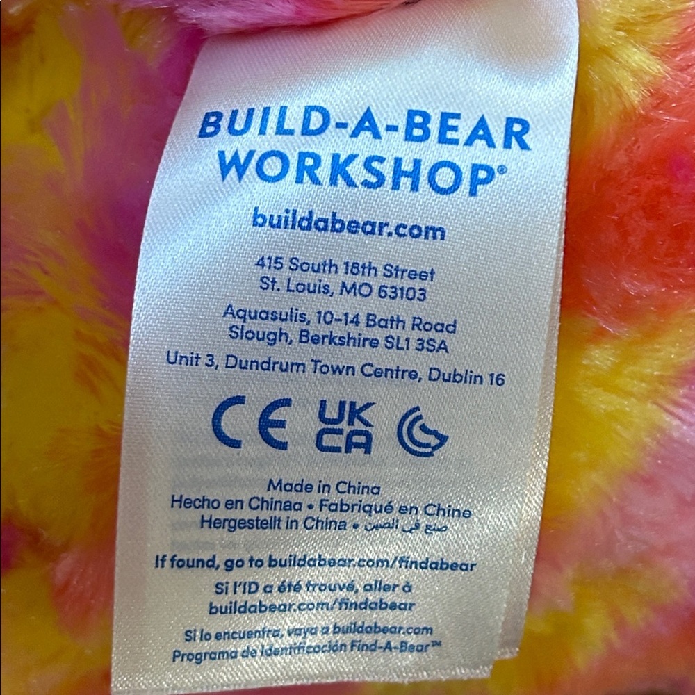 Build-A-Bear Workshop Sun Sparkle Teddy Bear Pink Yellow Collectible Stuffy - Picture 5 of 7
